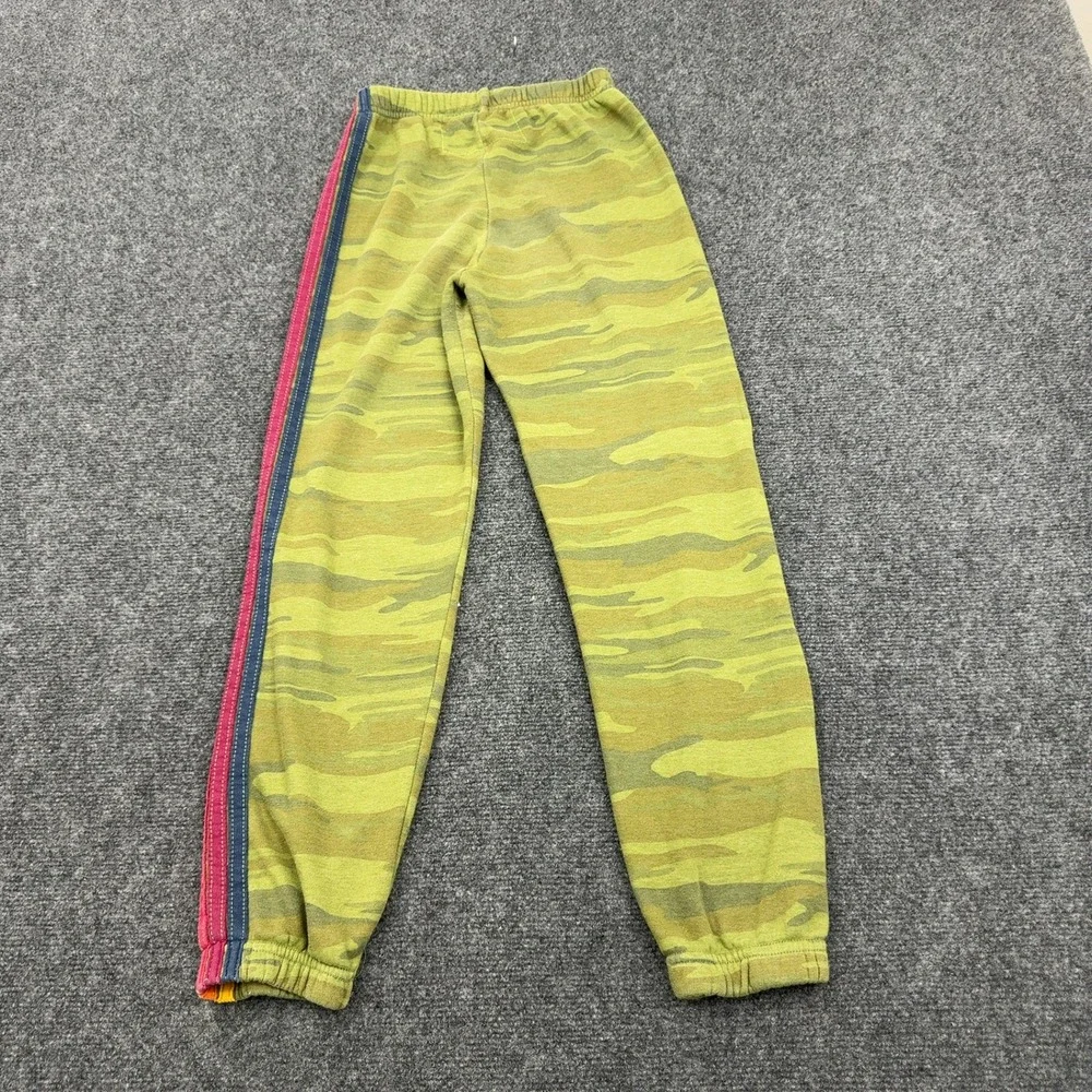 Aviator Nation Sweatsuit Kids 12 Green Camo Cotton Blend Rainbow Zip Up Retro